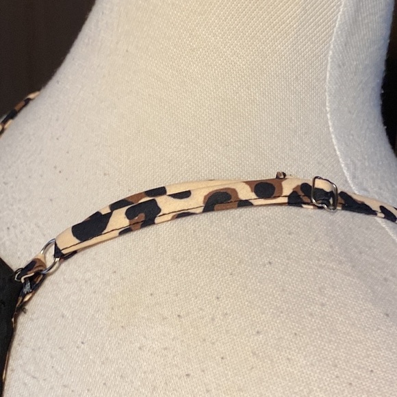 Black CL tank top with cheetah trim - Picture 8 of 9